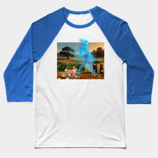 Corgi With Ghost Apparition Baseball T-Shirt